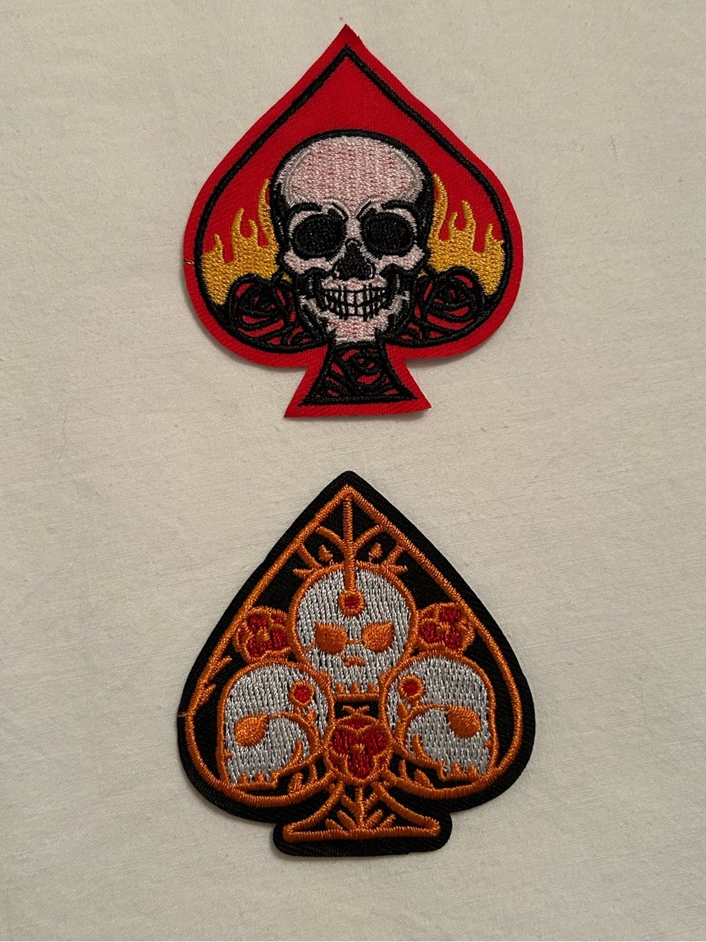 Punk Grunge Goth Skull & Spade Iron On Patch